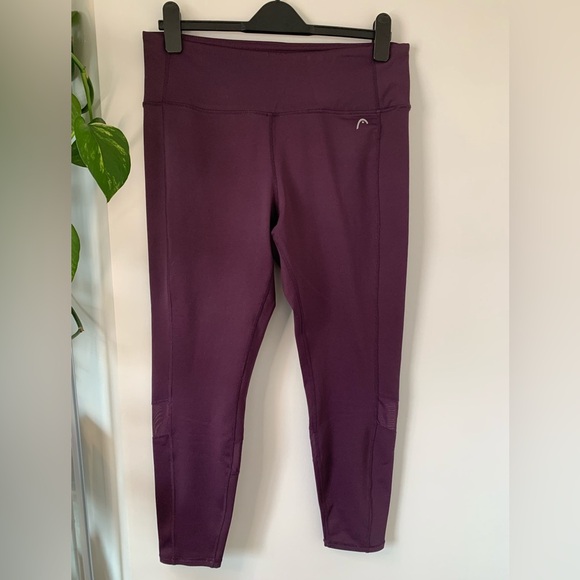 3pc Mondetta/Head Purple and Gray High-Waisted Leggings with Stretchy Fabric - Picture 3 of 10